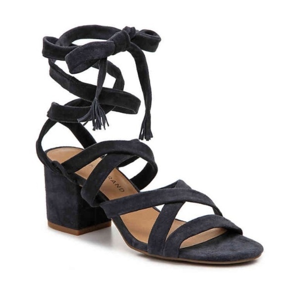 NWT Lucky Brand Strappy Sandals 7.5Block Heels - Picture 1 of 7